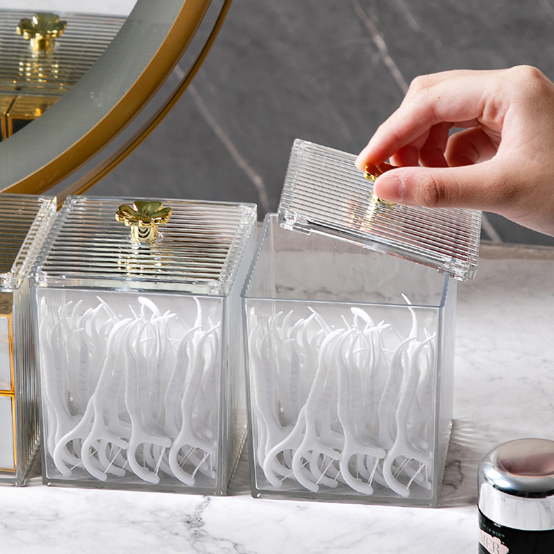 Home Goods Bathroom Storage - Storage Organizer Bathroom Jar Cotton Swab
