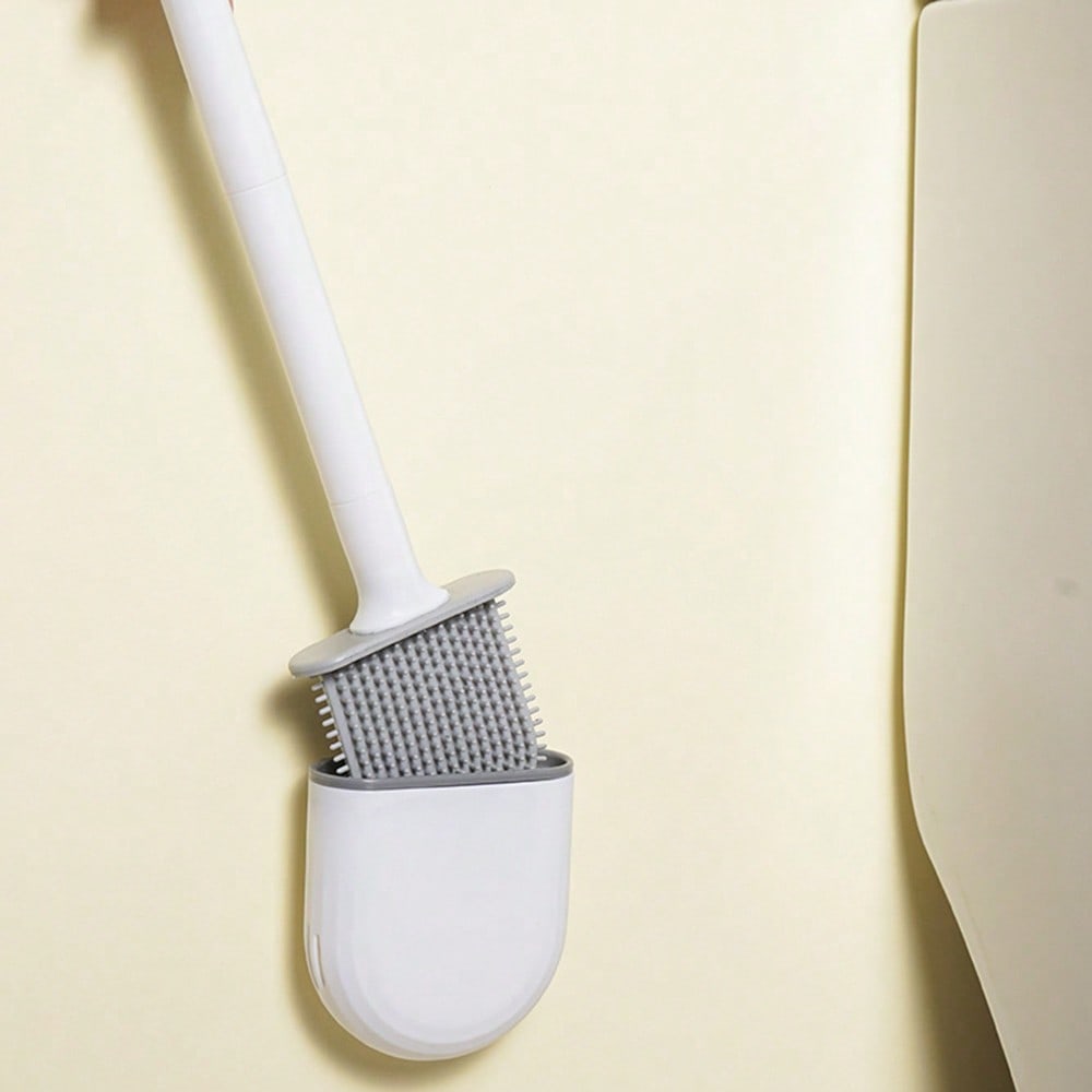 Toilet Brush Holder - Hanging Silicone Toilet Brush Cleaner with