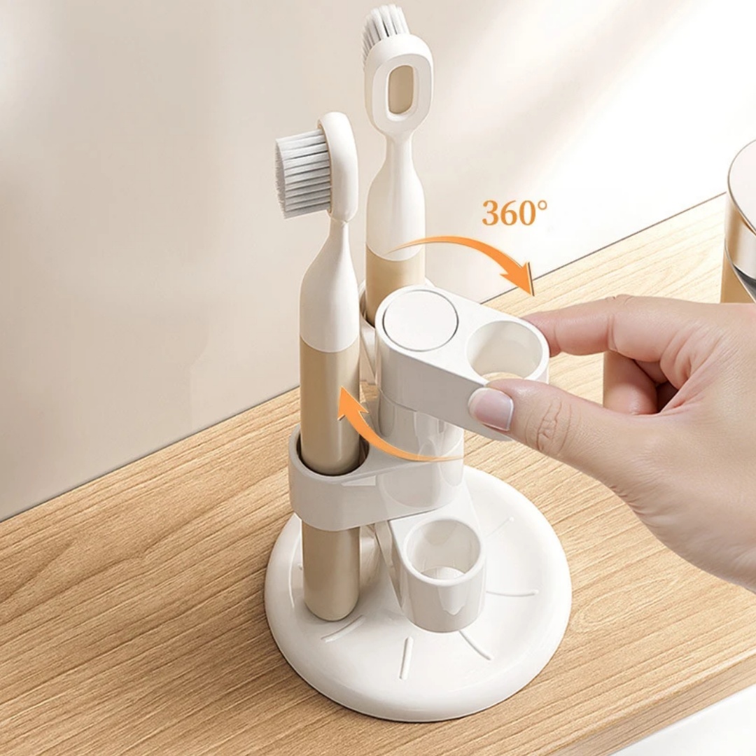 1pcs Rotating Toothbrush Holde - Home Goods Bathroom Storage 评论和价格