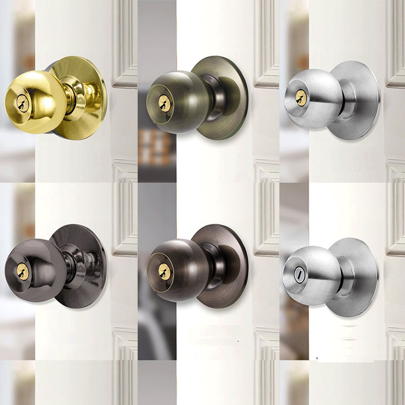 Aluminum Alloy Round Door Knob - Home Bathroom Lock 评论和价格