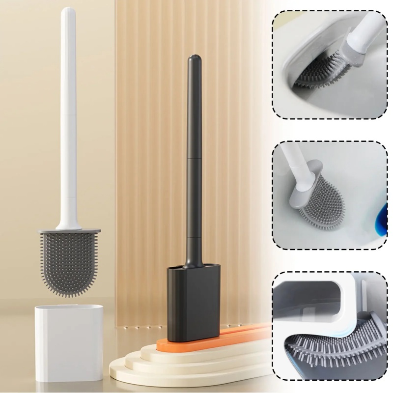 Mini Silicone Toilet Brush wit - Toilet Brush Holder 评论和价格