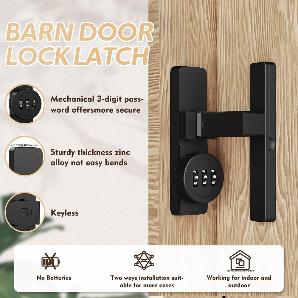 Security Barn Door Lock 3-Digi - Home Bathroom Lock 评论和价格