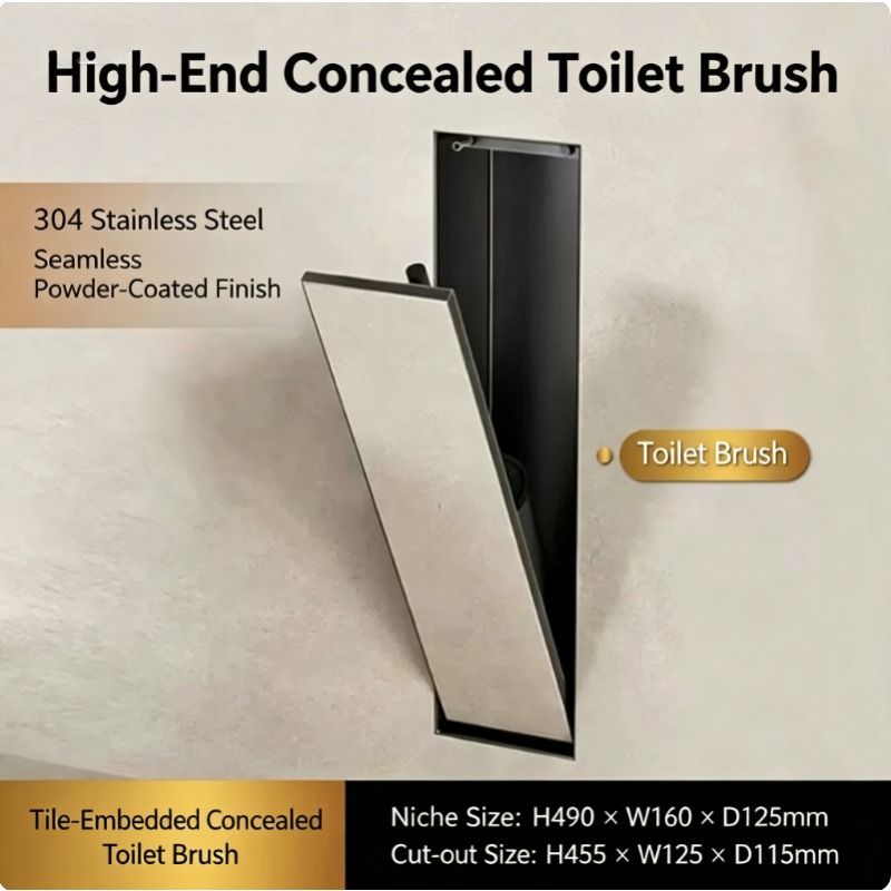 Hidden toilet brush holder+sta - Toilet Brush Holder 评论和价格