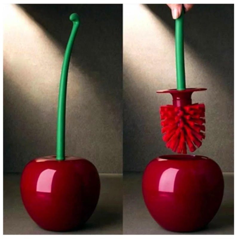 1 cute cherry colored toilet b - Toilet Brush Holder 评论和价格