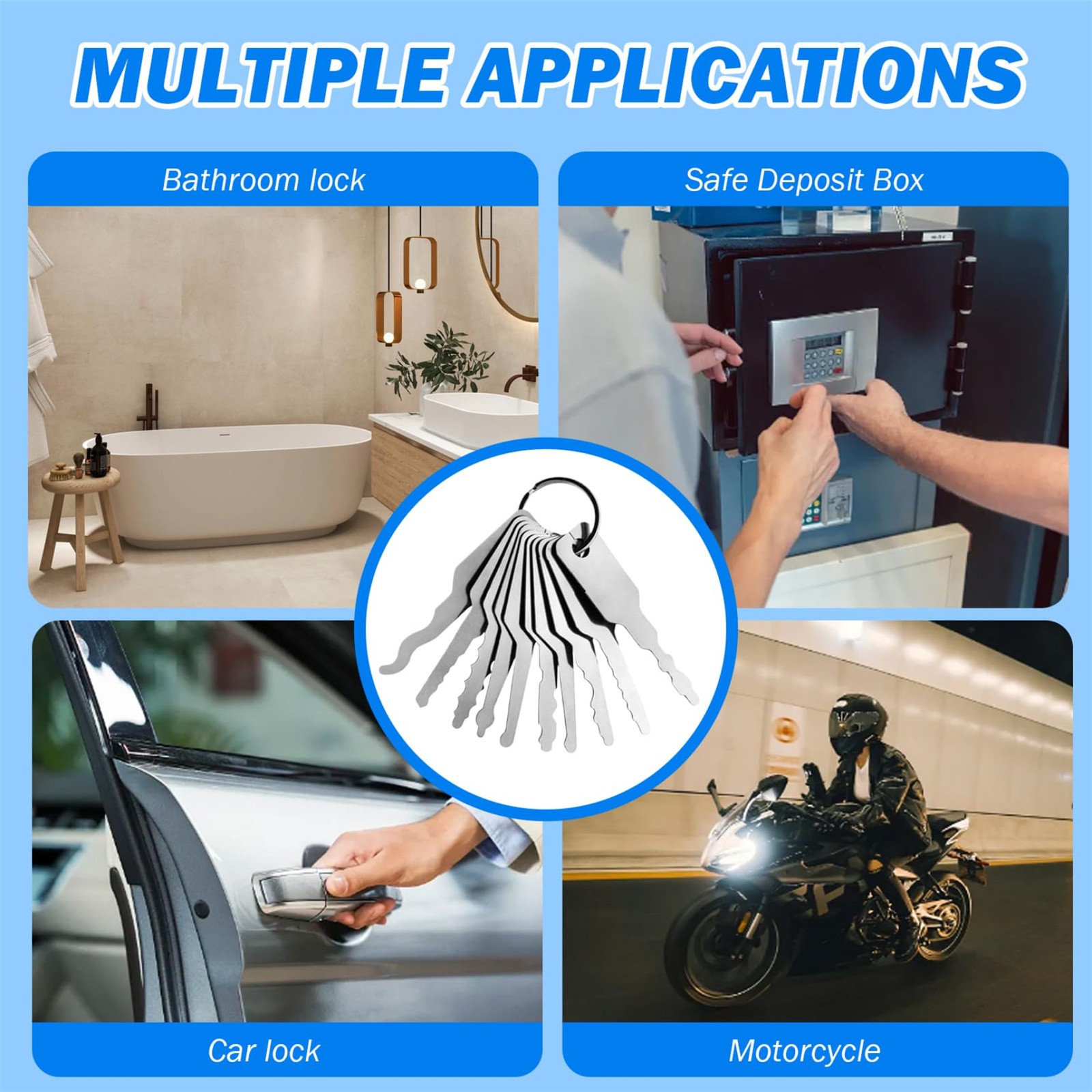 10pcs/Lot Uncut Key Blanks Loc - Home Bathroom Lock 评论和价格