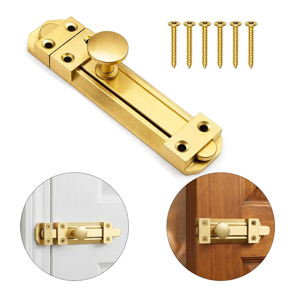 5 Inch Solid Brass Sliding Doo - Home Bathroom Lock 评论和价格