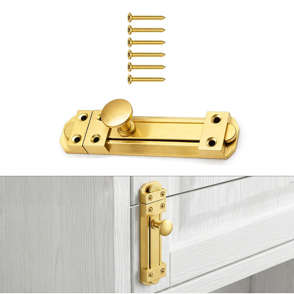 5 Inch Solid Brass Sliding Doo - Home Bathroom Lock 评论和价格