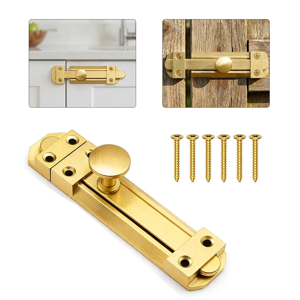 5 Inch Solid Brass Sliding Doo - Home Bathroom Lock 评论和价格