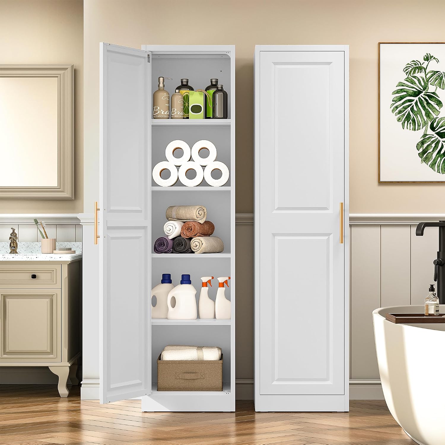 Tall Narrow Storage Cabinet Wi - Home Goods Bathroom Storage 评论和价格