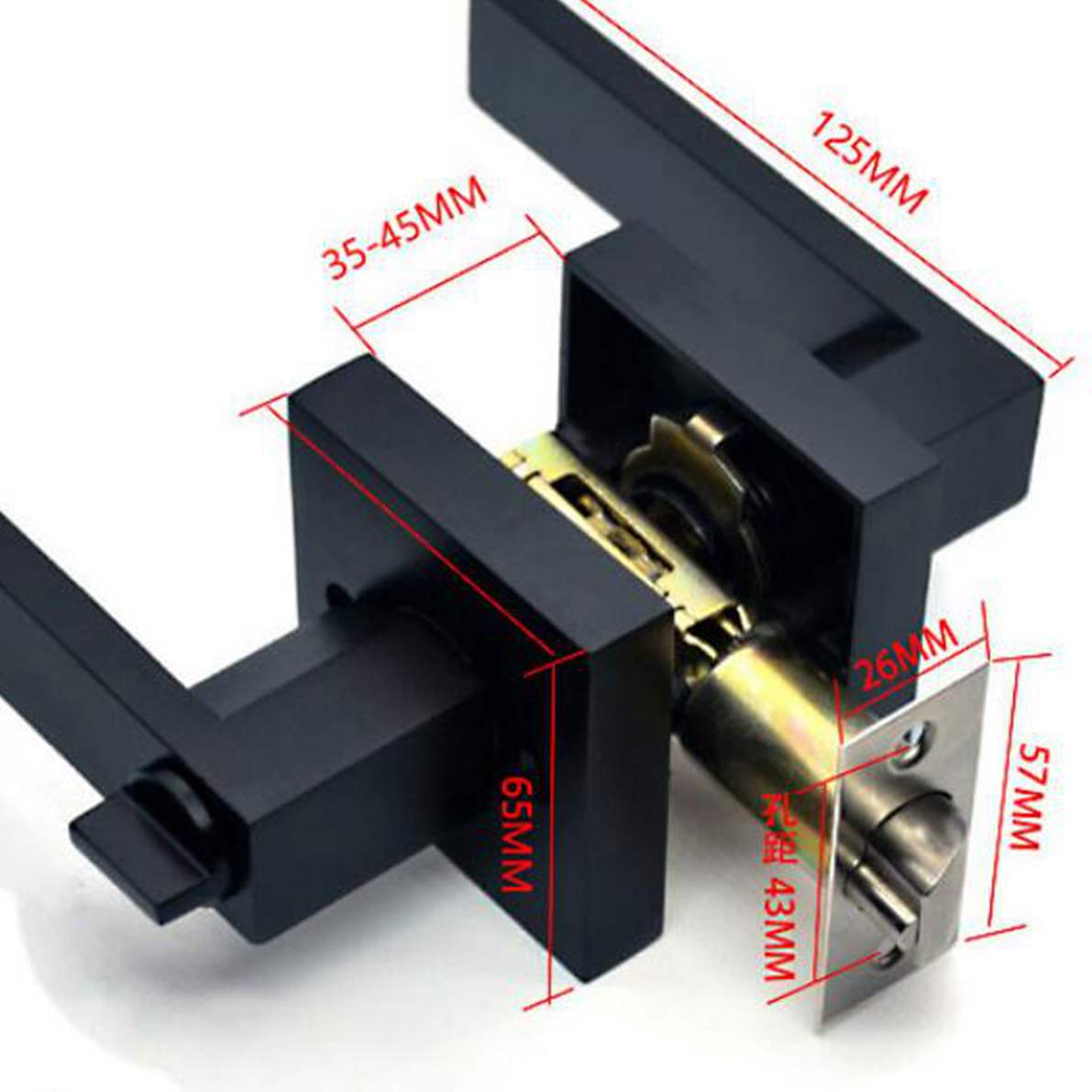 Black Door Handle Door Handle  - Home Bathroom Lock 评论和价格