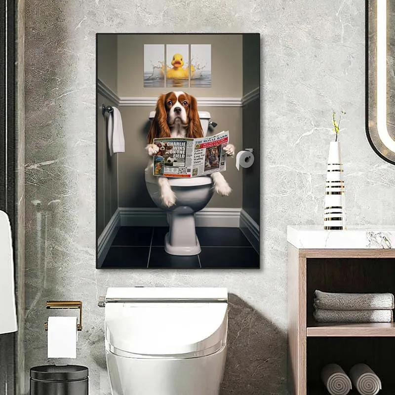 Funny Animal Wall Art Poster P - Home Bathroom Pic 评论和价格