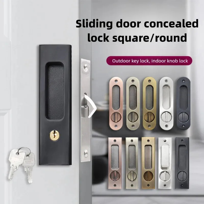 Heavy-Duty Black Sliding Door  - Home Bathroom Lock 评论和价格
