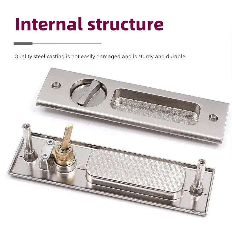 Heavy-Duty Black Sliding Door  - Home Bathroom Lock 评论和价格