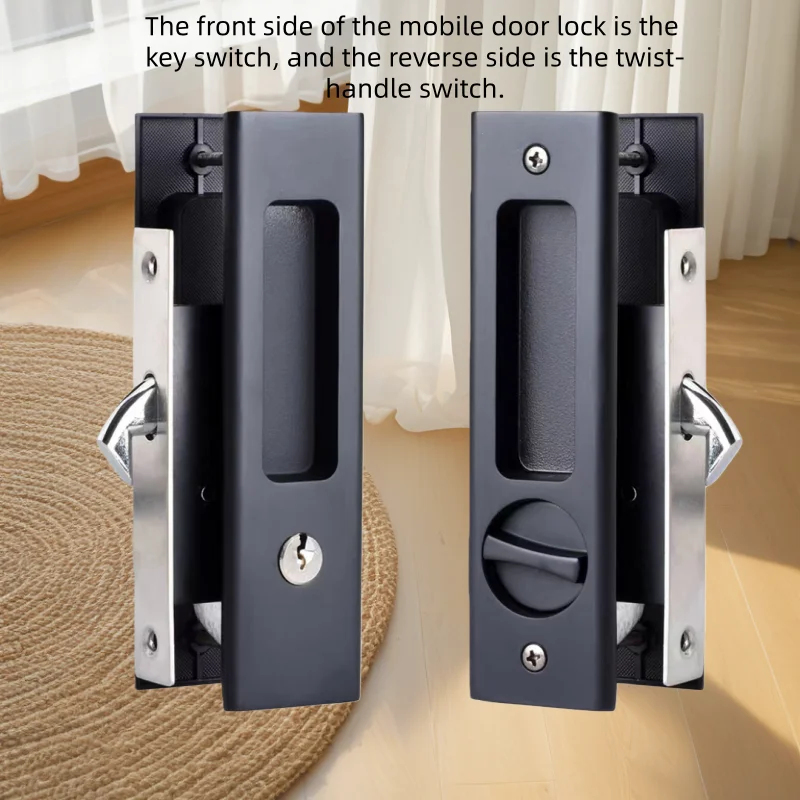 Heavy-Duty Black Sliding Door  - Home Bathroom Lock 评论和价格