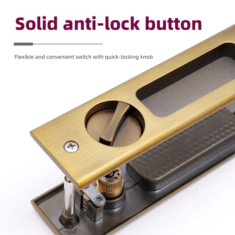 Heavy-Duty Black Sliding Door  - Home Bathroom Lock 评论和价格