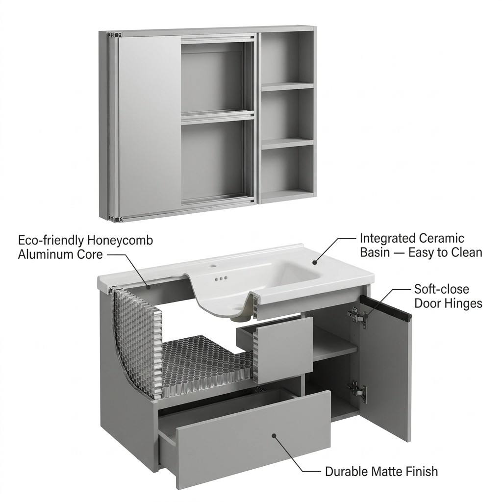 Bathroom CabinetModern Eco-Fri - Home Living Bathroom Vanity 评论和价格